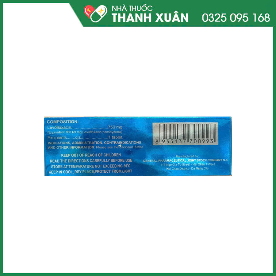 Ceteco Leflox 750 điều trị nhiễm khuẩn hô hấp, da và mô, nhiễm khuẩn tiết niệu có biến chứng, viêm thận cấp